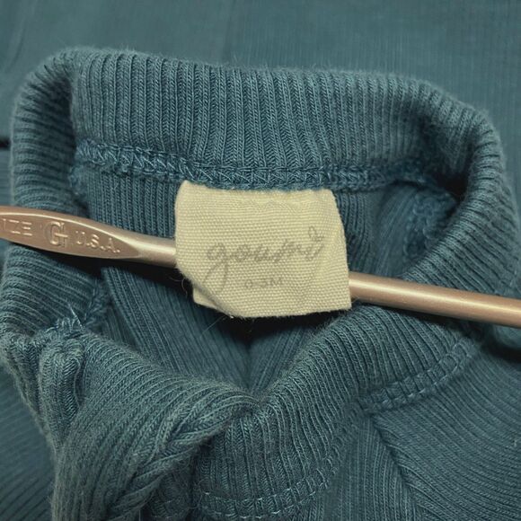 Goumi Baby Rib Knit Long Sleeve Zip Sleeper Size 0-3 Months Green Organic Cotton - Picture 4 of 5